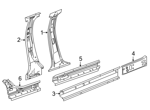 2015 Chevy Spark EV Center Pillar & Rocker Diagram
