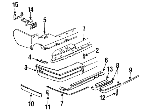 1986 Cadillac Seville Reflector Panel, Rear Driver Side Diagram for 16508661