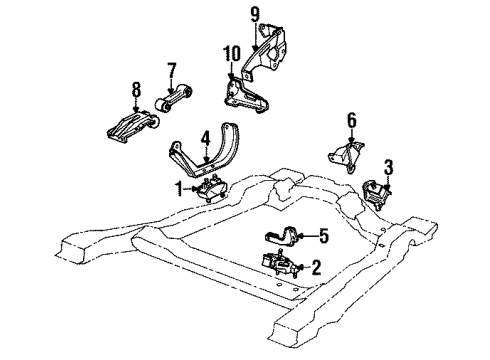 1988 Pontiac 6000 Engine & Trans Mounting Diagram 2 - Thumbnail