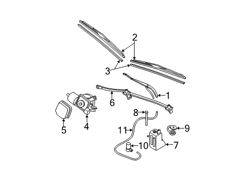 2005 Buick Park Avenue Wiper & Washer Components Diagram