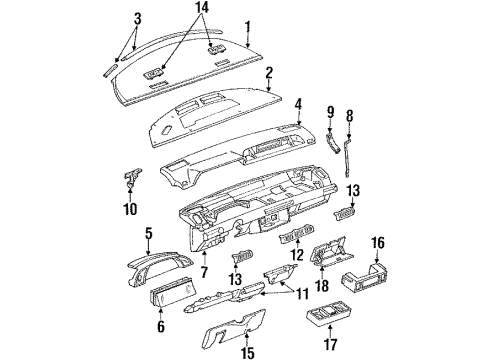 1994 Pontiac Trans Sport Instrument Cluster Diagram for 16166232