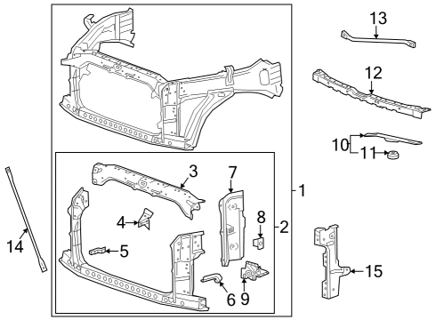 2022 GMC Sierra 1500 Radiator Support Diagram