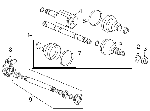 2020 Chevy Impala Drive Axles - Front Diagram