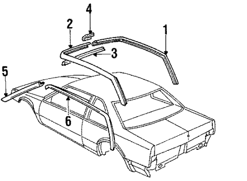 1987 Buick LeSabre Reveal Molding Retainer, Black, Upper Driver Side Diagram for 20624895