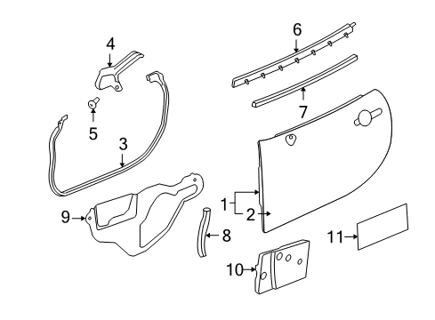 2007 Saturn Sky Door & Components Diagram