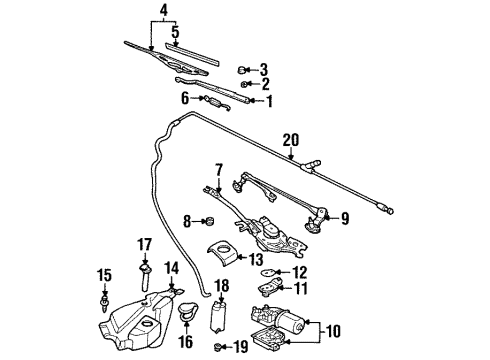 2002 Pontiac Grand Prix Wiper & Washer Components Diagram