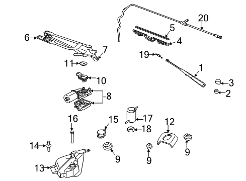 2005 Buick Century Wiper & Washer Components Diagram