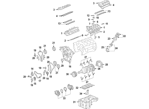 2018 Cadillac XT5 Oil Pan Baffle Diagram for 12671831