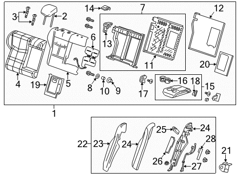2018 Cadillac CTS Hinge, Rear Diagram for 13308429