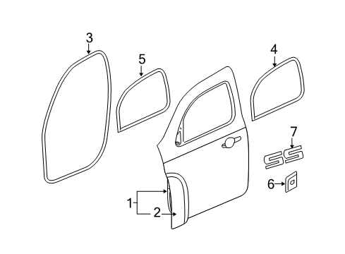 2009 Chevy HHR Emblem, Front Diagram for 15211285