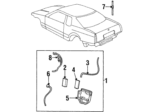 2002 Cadillac Eldorado Antenna Assembly Diagram for 12450708