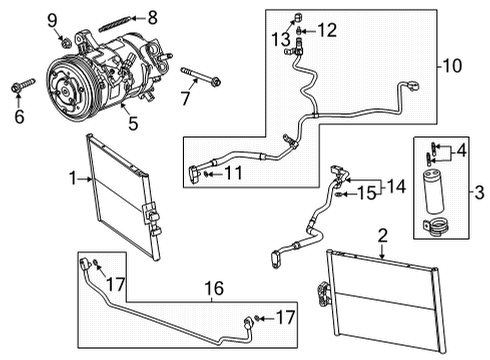 2023 Chevy Corvette Condenser, Passenger Side Diagram for 85601834