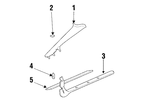 1999 Pontiac Grand Prix Interior Trim - Pillars, Rocker & Floor Diagram 1 - Thumbnail