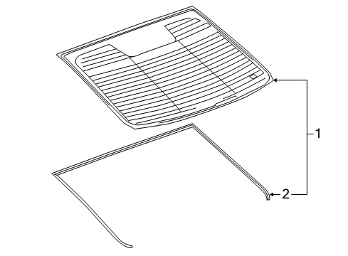 2017 Buick Verano Back Glass, Reveal Moldings Diagram