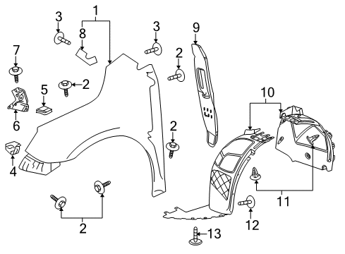 2012 Buick LaCrosse Fender & Components Diagram