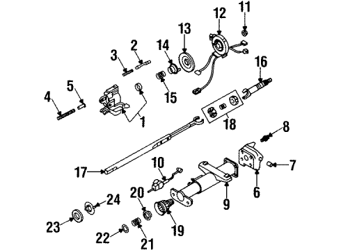 2000 Oldsmobile Silhouette Steering Column Housing & Components, Shaft & Internal Components Diagram