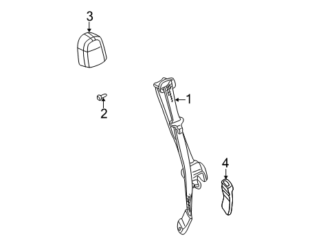 2005 Cadillac Escalade EXT Front Seat Belts Diagram