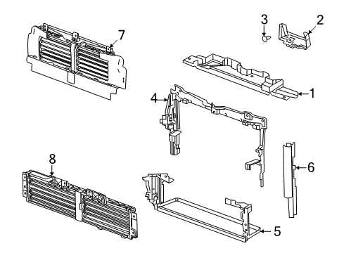 2022 Cadillac XT5 Radiator & Components Diagram
