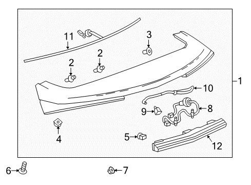 2019 Cadillac XT5 Spoiler Assembly Stud, Rear Diagram for 11570746
