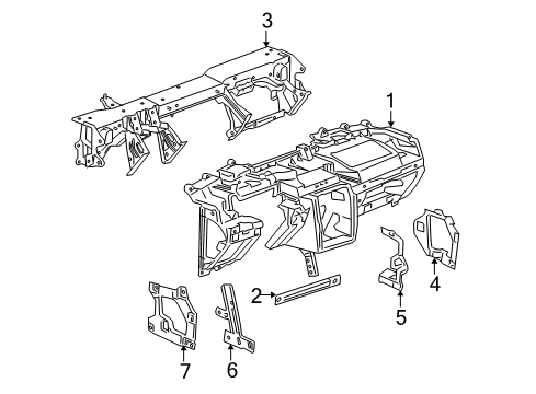 2005 Chevy Cobalt Cluster & Switches, Instrument Panel Diagram