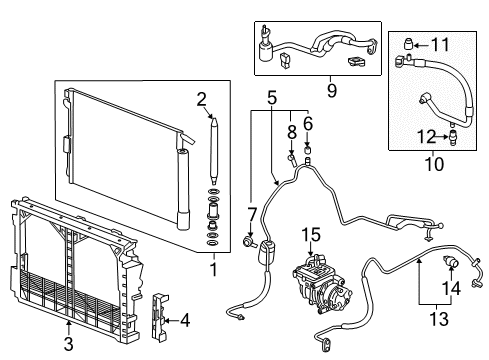 2017 Chevy Volt A/C Condenser, Compressor & Lines Diagram