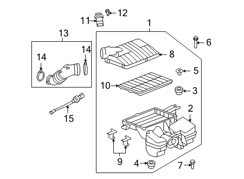 2009 Saturn Sky Air Cleaner Assembly Diagram for 15925737