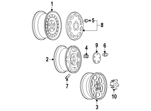 2000 Oldsmobile Silhouette Wheels, Covers & Trim Diagram