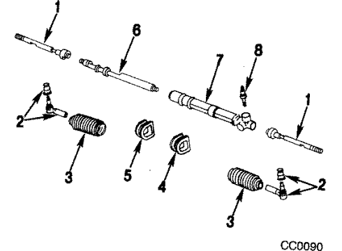 1984 Chevy Citation II Gear Assembly Grommet, Driver Side Diagram for 7828514