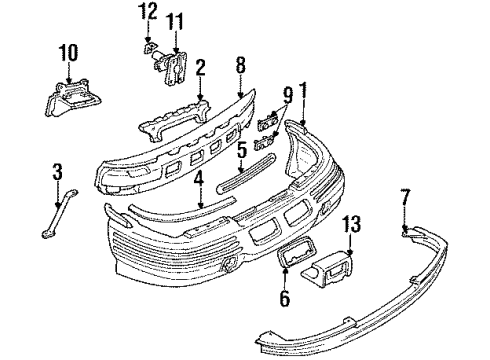 1991 Pontiac Trans Sport Front Bumper Diagram