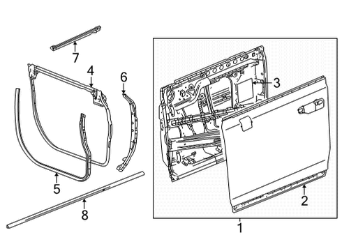 2023 GMC Hummer EV Pickup Door & Components Diagram