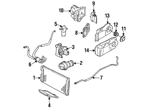 1994 Oldsmobile 98 A/C Condenser, Compressor & Lines Diagram