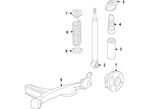 2017 Chevy Volt Rear Axle, Suspension Components Diagram
