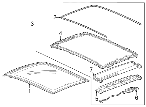 2023 Cadillac LYRIQ Sunroof Diagram