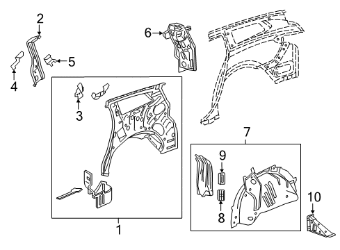 2022 Buick Enclave Inner Structure - Quarter Panel Diagram