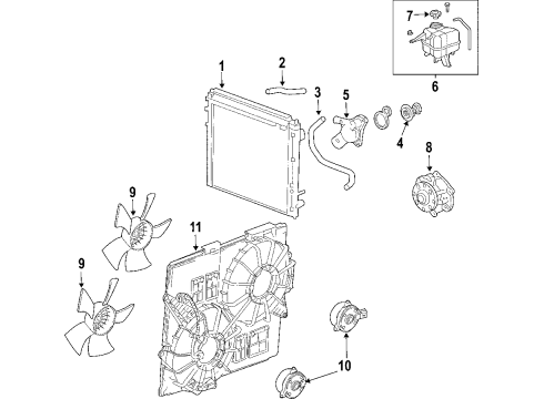 2005 Cadillac SRX Cooling System, Radiator, Water Pump, Cooling Fan Diagram 7 - Thumbnail