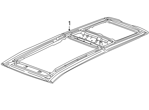 2008 Cadillac SRX Sunroof, Body Diagram 1 - Thumbnail