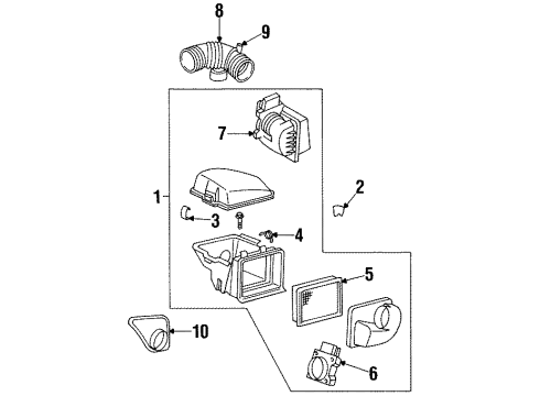1997 Pontiac Grand Prix Air Cleaner Assembly Diagram for 25161467