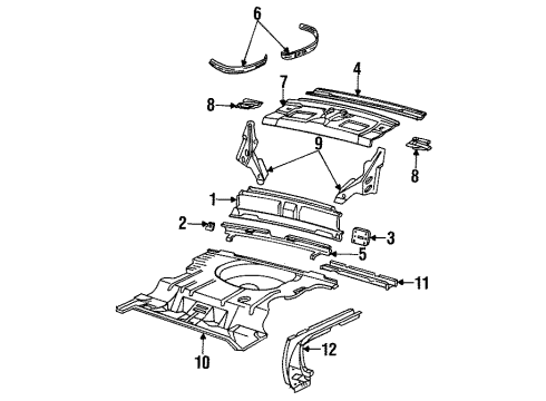 1992 Buick Regal Panel Below Lid, Rear Diagram for 20564711