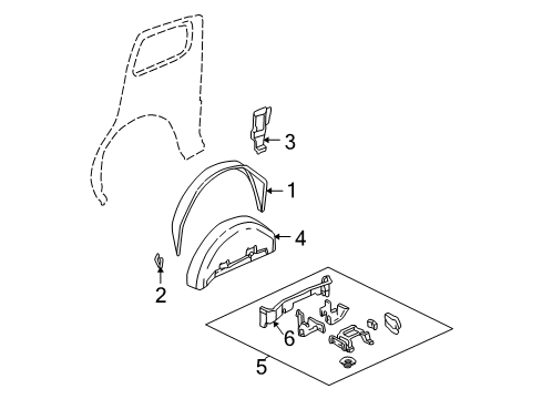 1999 Chevy Venture Inner Structure - Side Panel Diagram 3 - Thumbnail