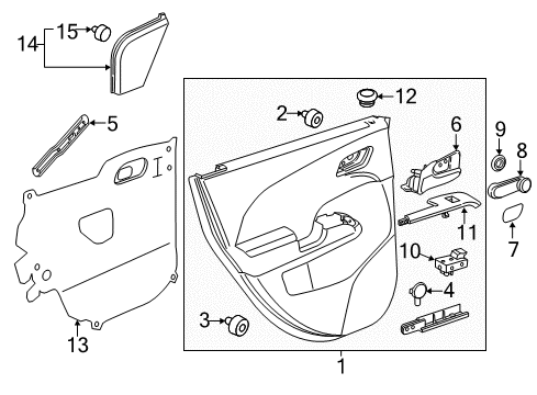 2017 Chevy Sonic Window Handle, Black Diagram for 96951478