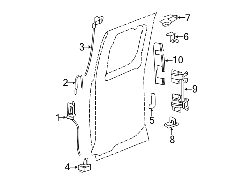 2007 Chevy Silverado 2500 HD Rear Door - Lock & Hardware Diagram