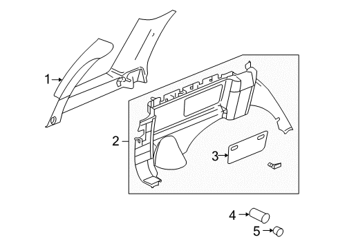 2007 Buick Rainier Interior Trim - Quarter Panels Diagram
