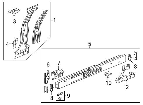 2020 Cadillac CT6 Front Extension, Driver Side Diagram for 23117943