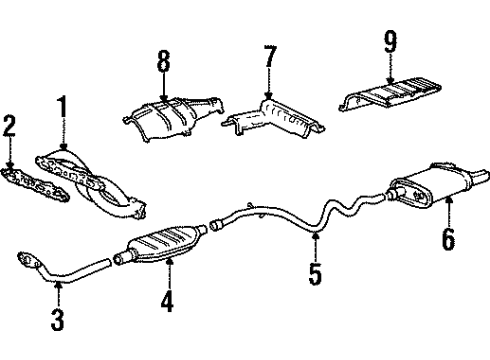 1994 Chevy Beretta Muffler & Pipe Diagram for 22592557