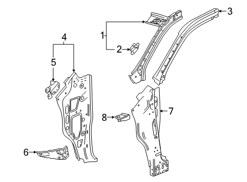 2021 Chevy Silverado 1500 Hinge Pillar Diagram 1 - Thumbnail