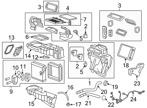 2017 Chevy Traverse Heater Core & Control Valve Diagram