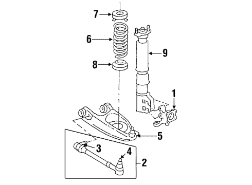 1990 Cadillac DeVille Rear Suspension Components, Stabilizer Bar Diagram 1 - Thumbnail