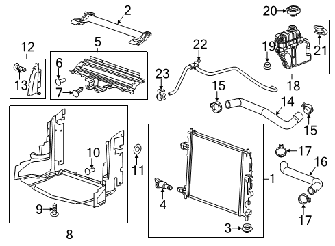 2014 Cadillac CTS Radiator & Components Diagram 6 - Thumbnail