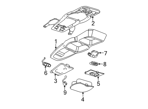 2007 Buick Rendezvous Overhead Console Diagram 2 - Thumbnail