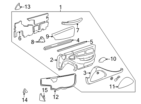 1999 Pontiac Sunfire Finish Panel, Front Driver Side Diagram for 12365683